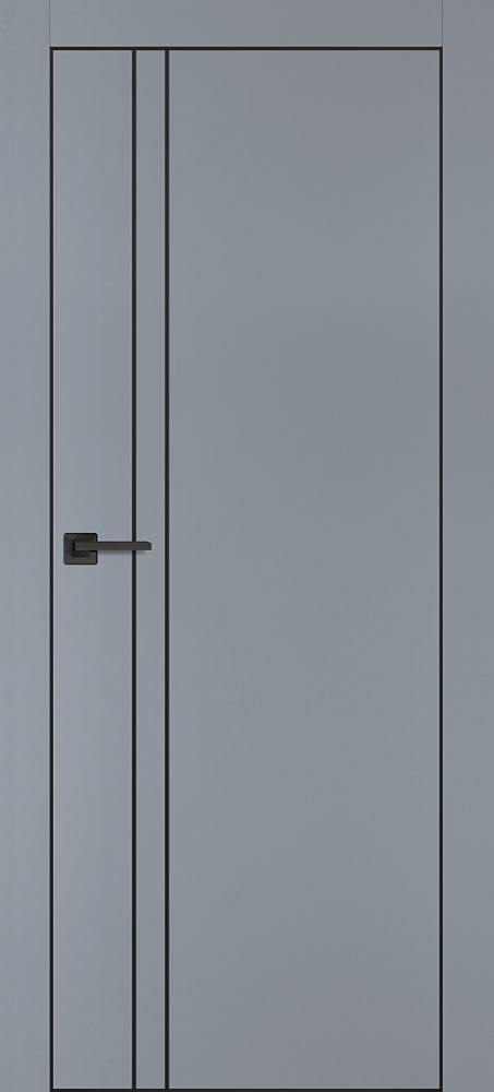 Фото Межкомнатная дверь PX-20  черная кромка с 4-х ст. Серый матовый